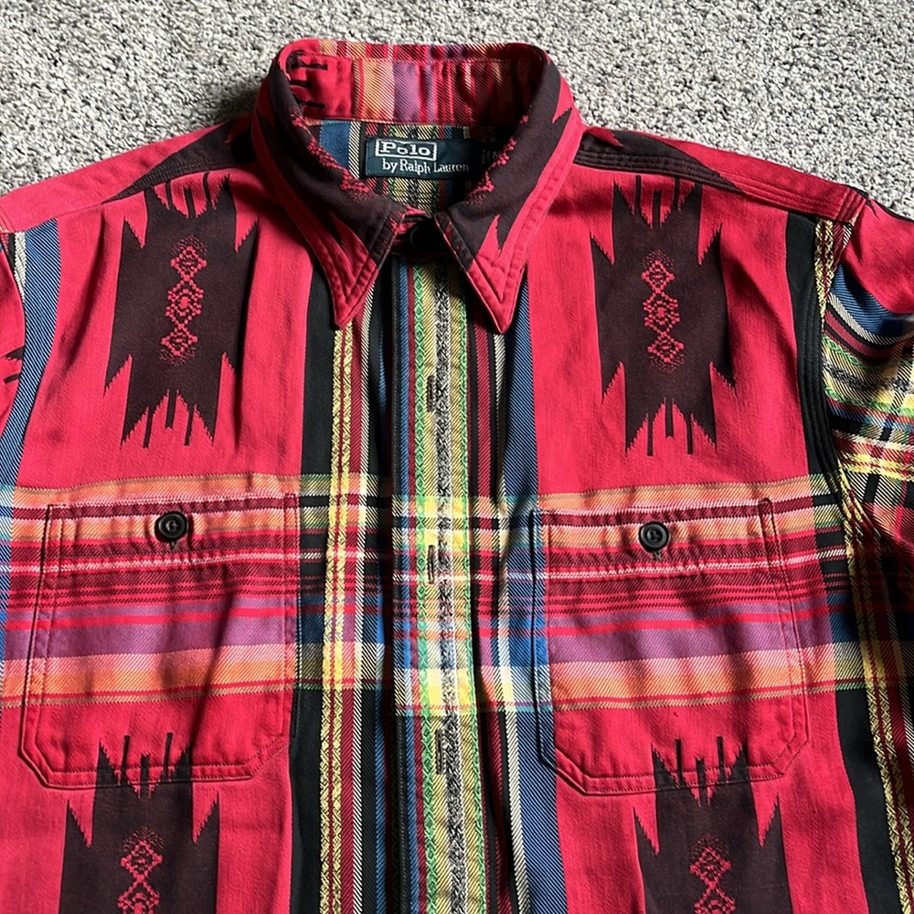 RARE SALE-Ralph Lauren 90s Aztec pattern. 100% cotton. Men’s medium